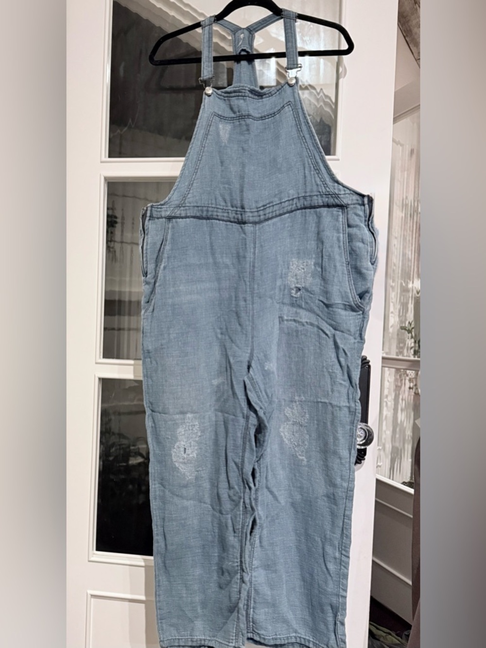 Free People Blue Cotton Overalls Jumpsuit Romper Jeans Denim We The Free